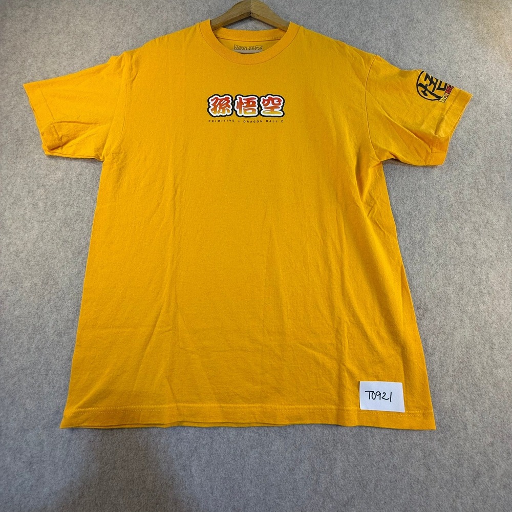 Primitive x Dragon Ball Z Goku Graphic T-Shirt Mens Large Yellow Anime Tee L